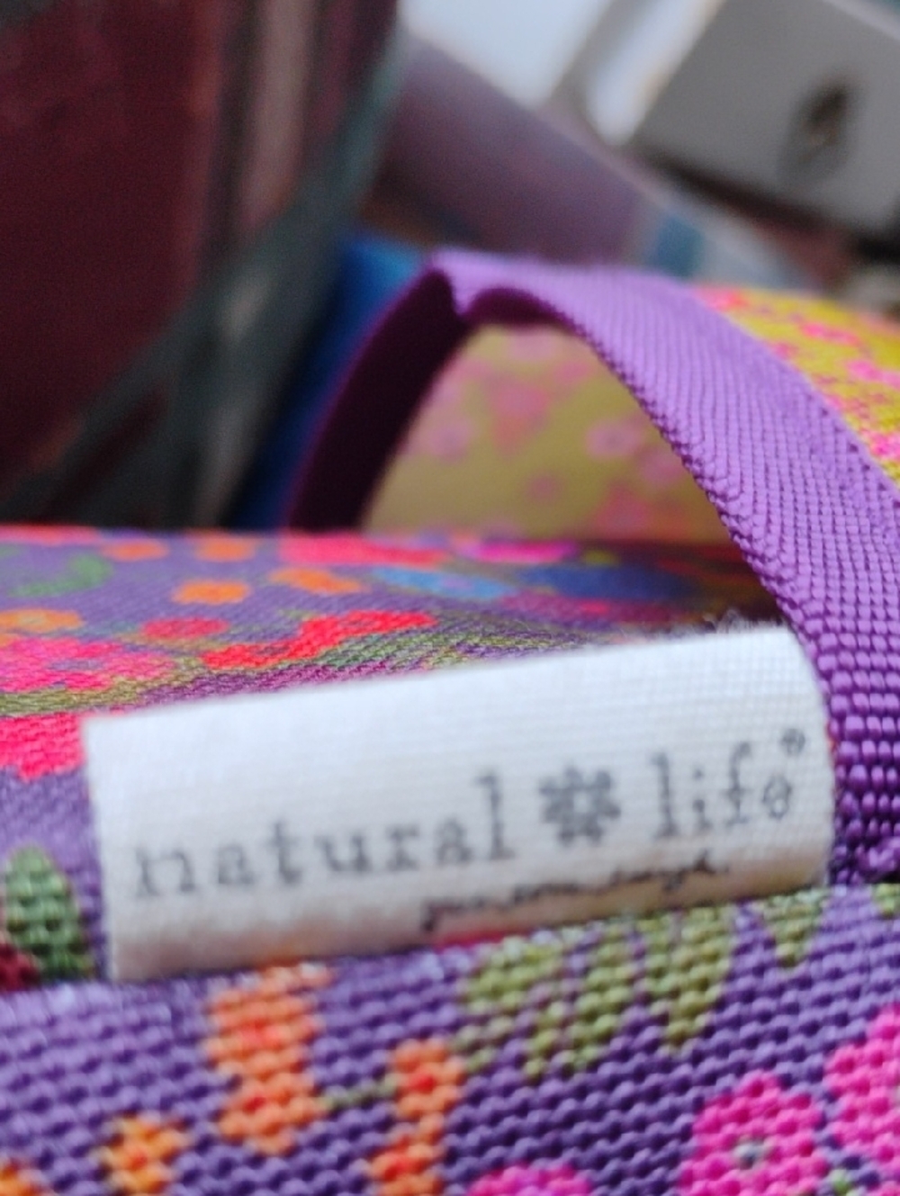 NATURAL LIFE Purple, Orange and Pink Floral Organizer Tote - Picture 6 of 7